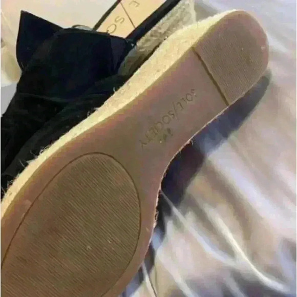 SOLE SOCIETY BLACK OPEN TOE WEDGE LEATHER SHOES SIZE 8,5 M - Picture 3 of 9